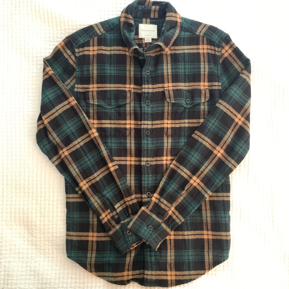 American Eagle men’s flannel button down, size S